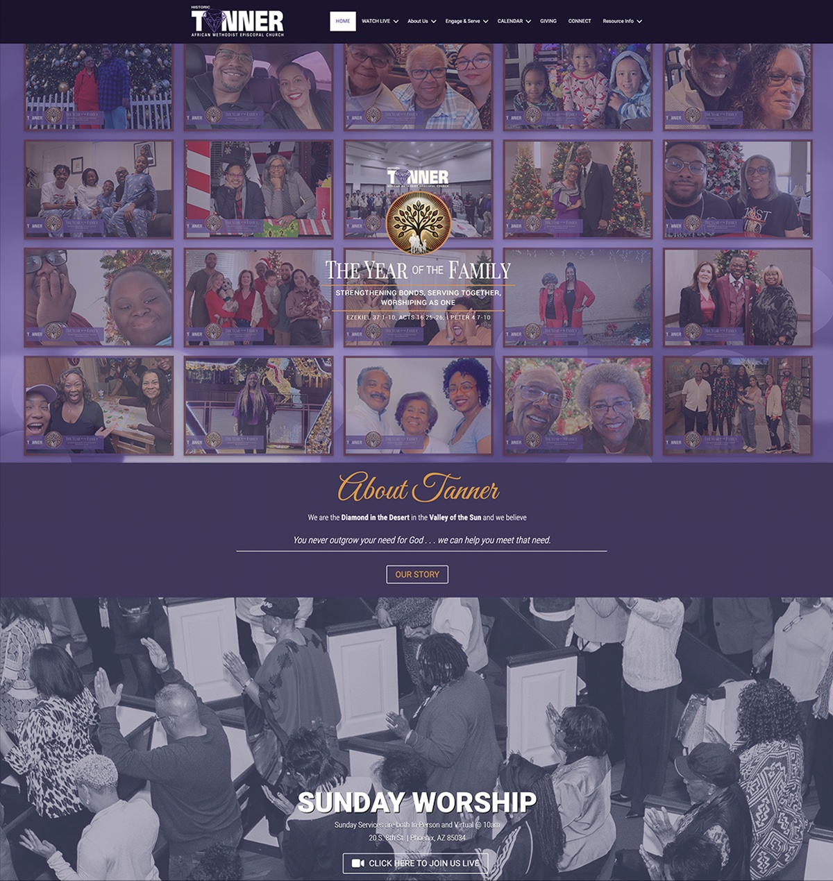 Tanner Chapel homepage desktop